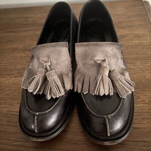 I.N.K. Barney’s Black and Gray Tassel Loafers 39/ 8.5-9